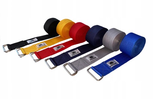 pasek do jogi fitness 4cm 3m instruktorski kolory