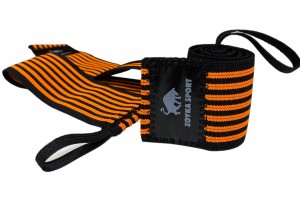 Usztywniacz nadgarstka ściągacze STABILIZATOR czarny w pomarańczowe paski WRIST WRAPS (2szt.)