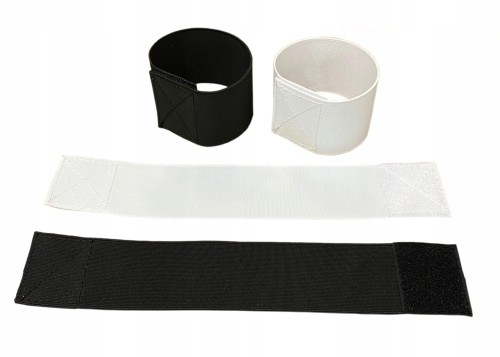 białe i czarne opaski na getry piłkarskie