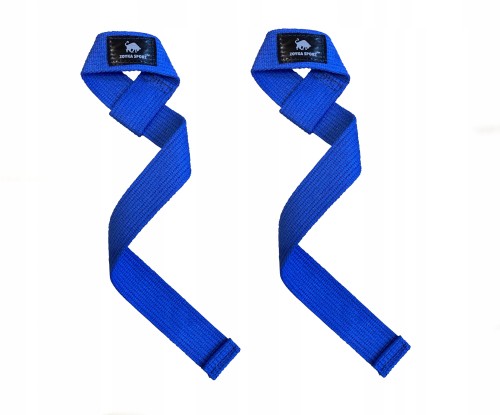 Bawełniane paski treningowe do martwego ciągu HD 3 niebieskie