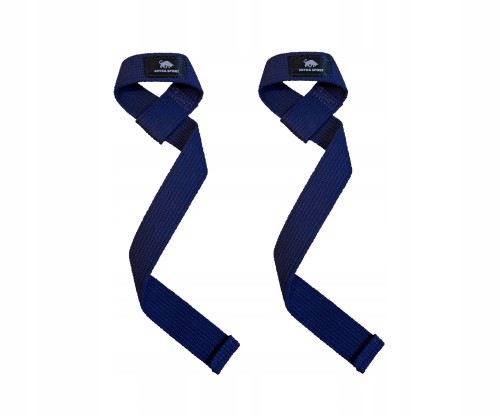 Paski treningowe do martwego ciągu bawełniane granatowe HD 2