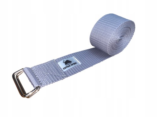 instruktorski pasek do jogi szary pasek do jogi fitness szary 4cm 3m