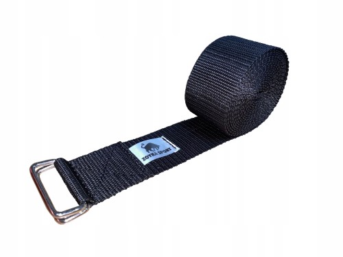 pasek do jogi fitness czarny 4cm 3m instruktorski