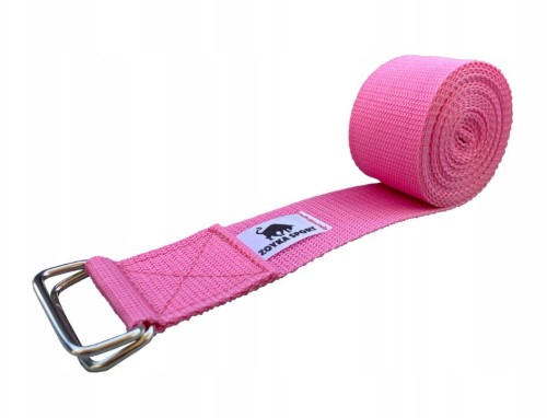 instruktorski pasek do jogi rozowy pasek do fitness 4cm 3m