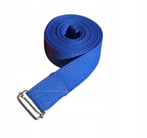 Bawełniany pasek do jogi 4 cm x 2,8 m Premium – niebieski