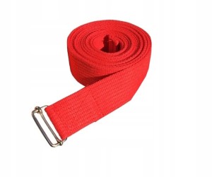 Bawełniany pasek do jogi 4 cm x 2,8 m Premium – czerwony