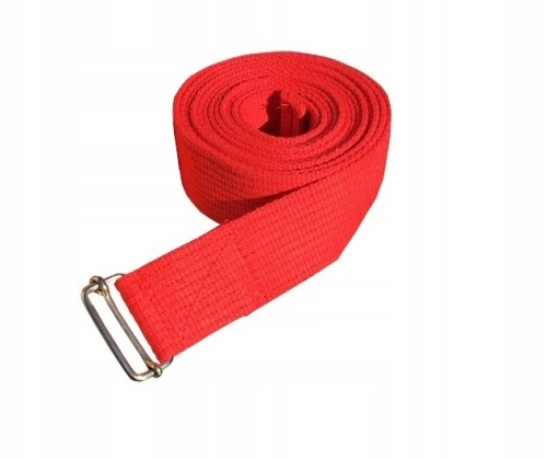 Bawełniany pasek do jogi 4 cm x 2,8 m Premium czerwony